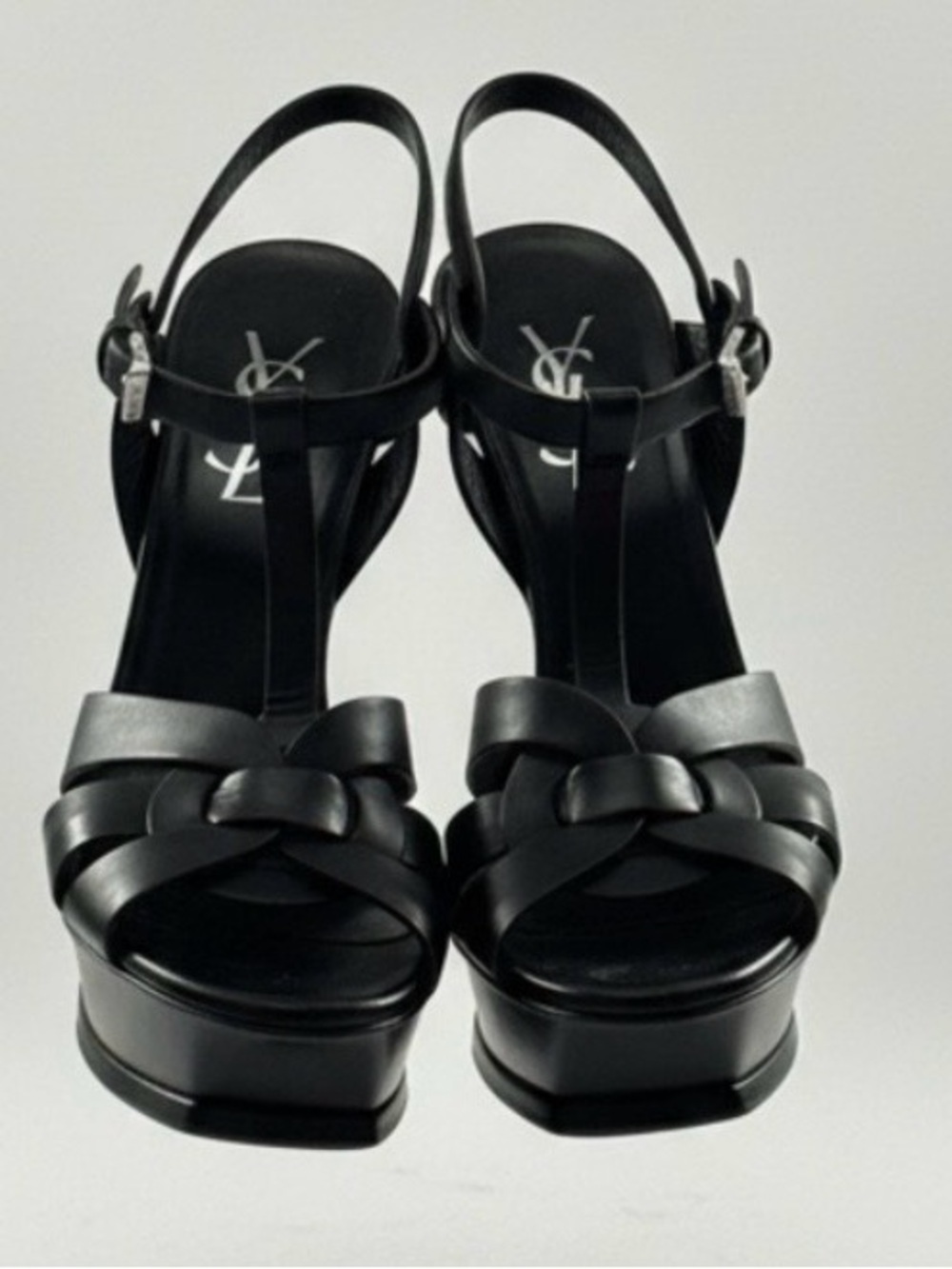 Saint Laurent Tribute 105 Sandals in black leather /size 38/EUC